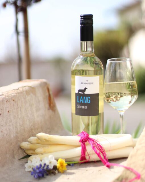 Sandwiese Wein LANG Silvaner, feinherb Sandwiesewein aus Rheinhessen, Dackelwein, Rheinhessenwein, Deutscher Wein